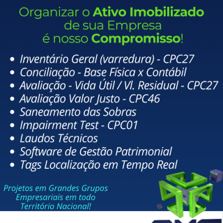 Tudo para o Projeto do Ativo Imobilizado - AXS Consultoria Empresarial Passivo Bancário Ativo Imobilizado Ativo Fixo