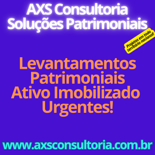Inventario de Ativo Imobilizado com Urgencia - AXS Avaliação Patrimonial Inventario Patrimonial Controle Patrimonial Controle Ativo