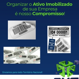 Etiquetas em Poliester para identificação do Ativo Fixo - Baixo Custo, Agilidade no envio! Consultoria Empresarial Passivo Bancário Ativo Imobilizado Ativo Fixo