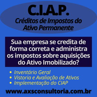 CIAP - Ativo Imobilizado - AXS Consultoria Empresarial Avaliação Patrimonial Inventario Patrimonial Controle Patrimonial Controle Ativo