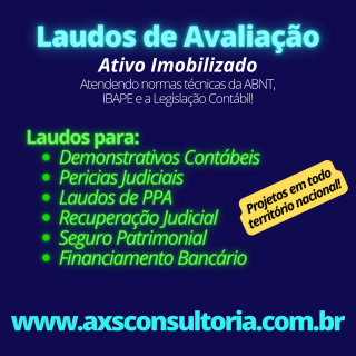 Laudos de Avaliação de Ativos - AXS Consultoria Empresarial Avaliação Patrimonial Inventario Patrimonial Controle Patrimonial Controle Ativo